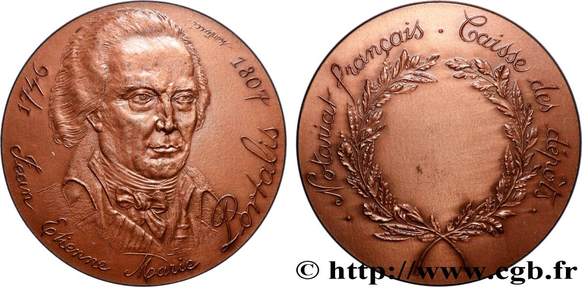 NOTAIRES DU XIXe SIECLE Médaille, Portalis, Caisse des dépôts AU