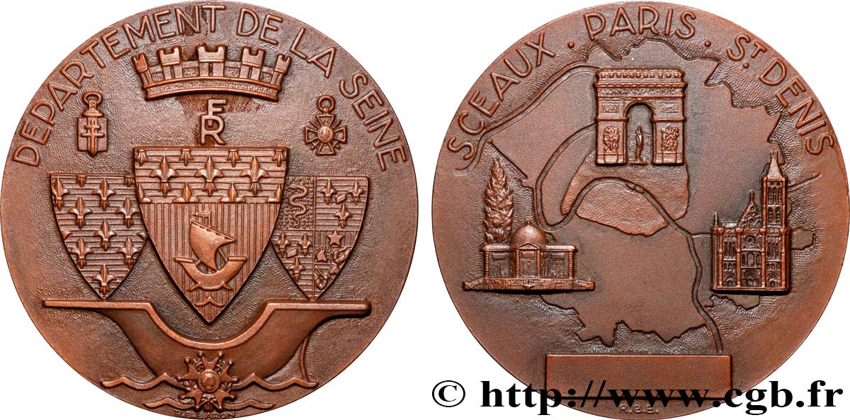 CONSEIL GÉNÉRAL, DÉPARTEMENTAL OU MUNICIPAL - CONSEILLERS Médaille, Département de la Seine TTB+