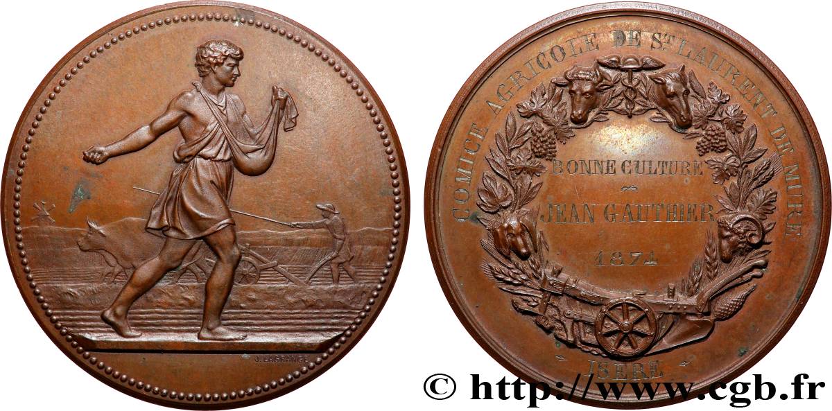 III REPUBLIC Médaille, Comice agricole AU