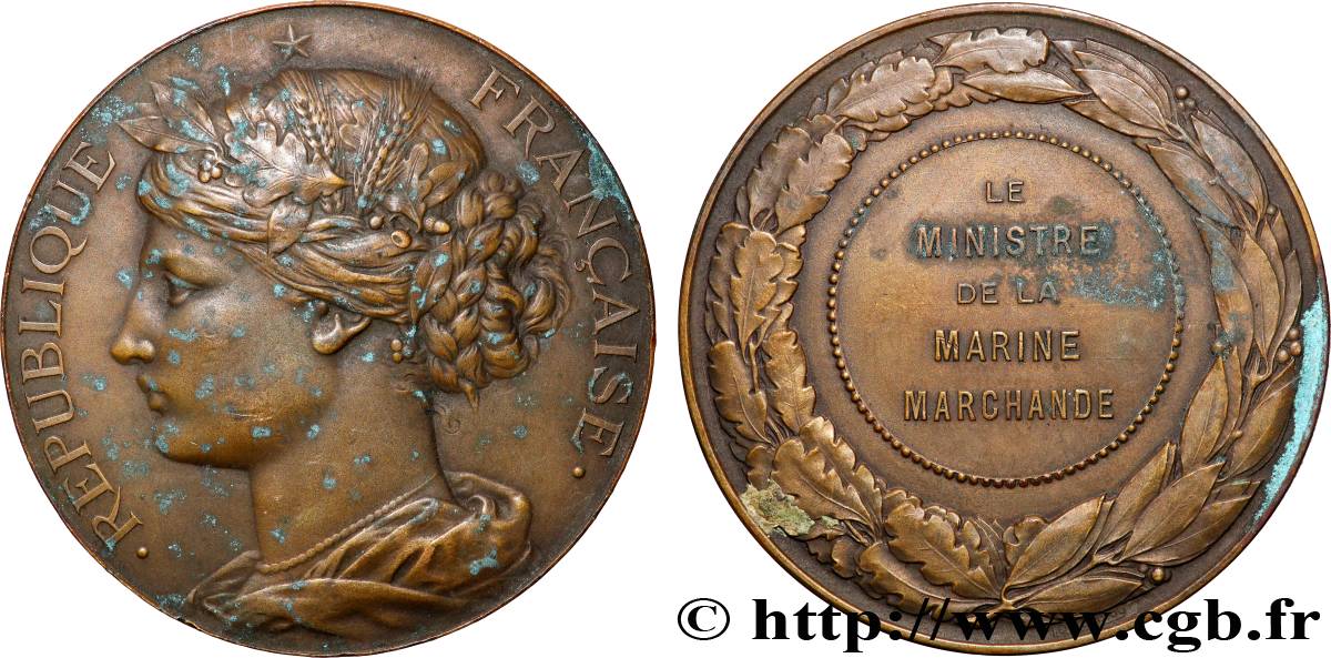 III REPUBLIC Médaille, Ministre de la marine marchande XF