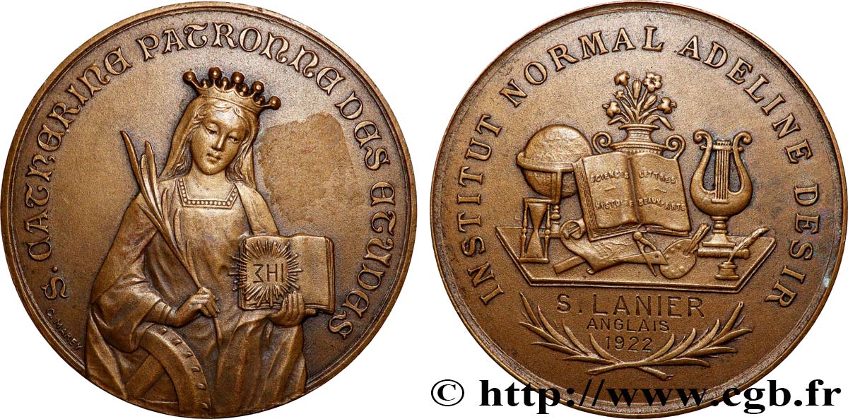 DRITTE FRANZOSISCHE REPUBLIK Médaille, Institut normal Adeline Désir, Anglais fVZ