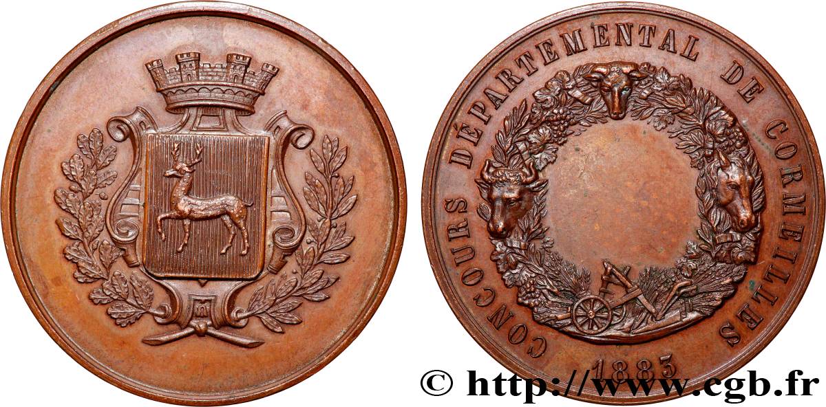 III REPUBLIC Médaille, Concours départemental AU