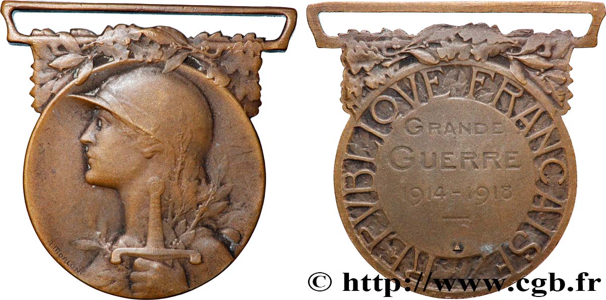 III REPUBLIC Médaille, Commémoration de la guerre 1914-1918 AU