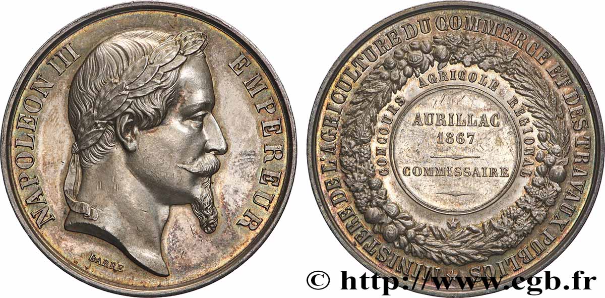 SECOND EMPIRE Médaille, Concours agricole régionale, Commissaire SUP