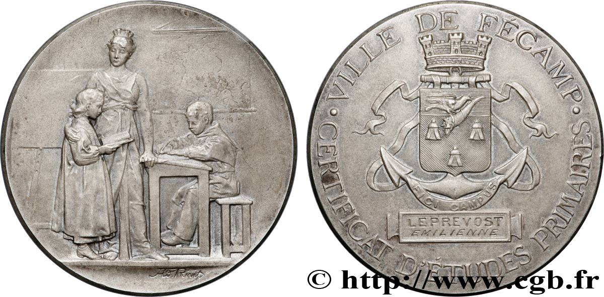 TROISIÈME RÉPUBLIQUE Médaille, Société scolaire de Saint Denis TTB