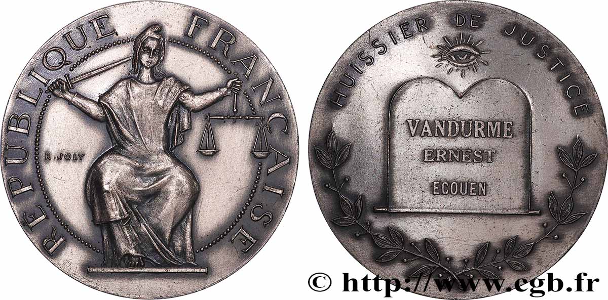 DROIT ET JURIDIQUE Médaille, Huissier de justice SUP
