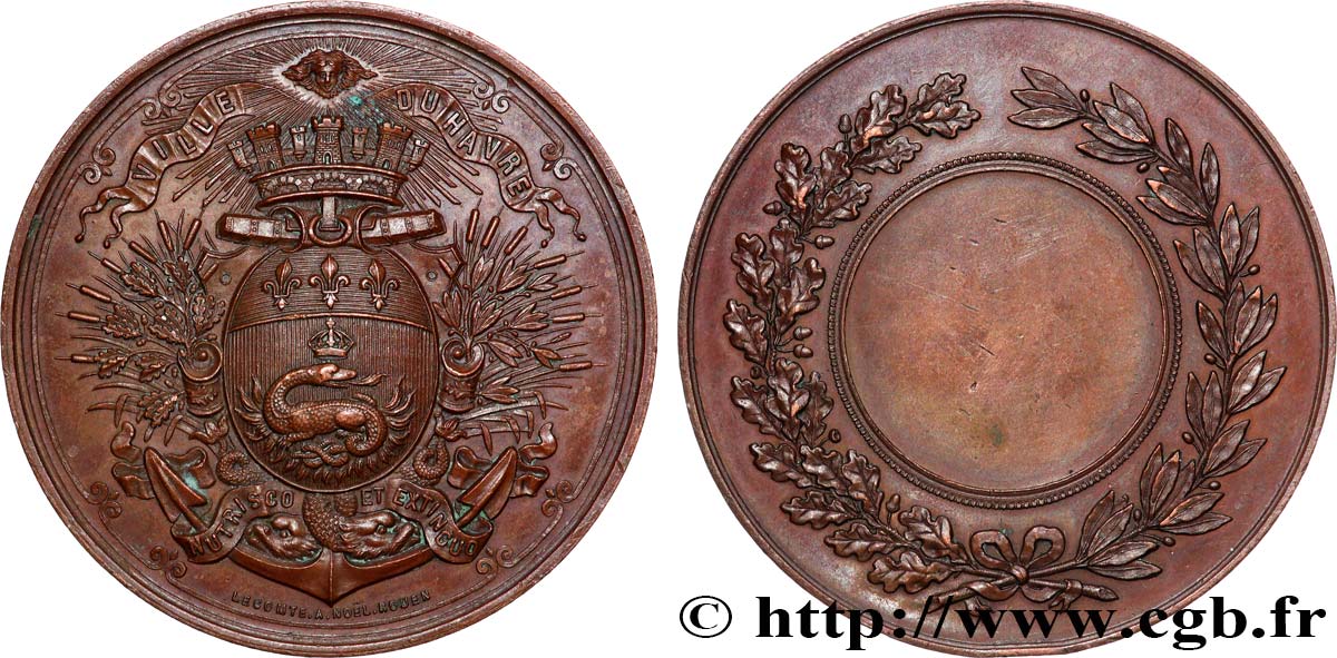 TROISIÈME RÉPUBLIQUE Médaille, Ville du Havre TTB+