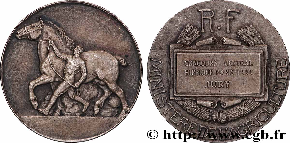 TROISIÈME RÉPUBLIQUE Médaille, Concours central hippique de Paris, Jury SUP