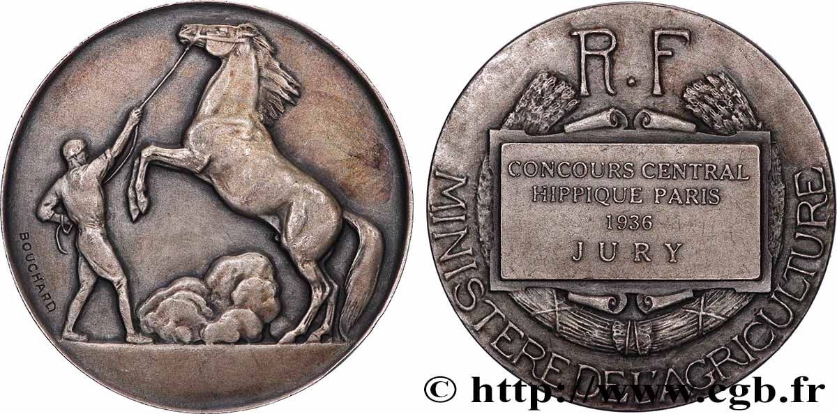 TROISIÈME RÉPUBLIQUE Médaille, Concours central hippique de Paris, Jury SUP