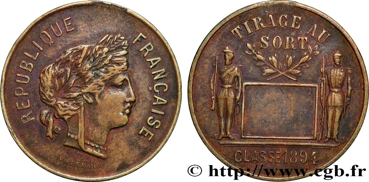 DRITTE FRANZOSISCHE REPUBLIK Médaille, Souvenir du tirage au sort SS