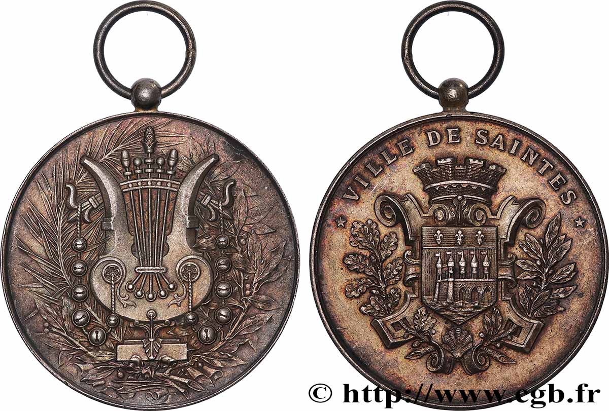 TROISIÈME RÉPUBLIQUE Médaille, Musique, Saintes TTB+