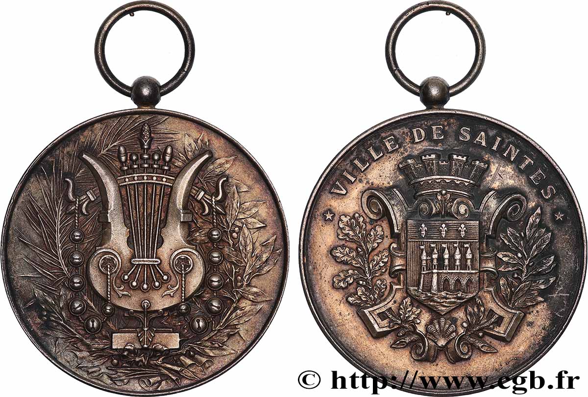 TROISIÈME RÉPUBLIQUE Médaille, Musique, Saintes TTB+