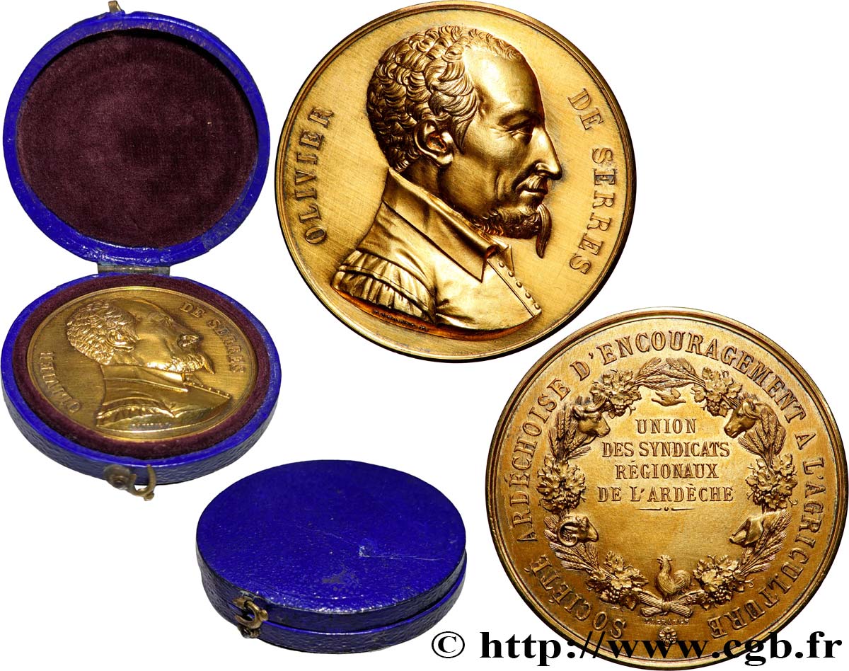 SOCIÉTÉS D AGRICULTURE, HORTICULTURE, PÈCHE ET CHASSE Médaille de récompense, Société ardéchoise d’encouragement fST