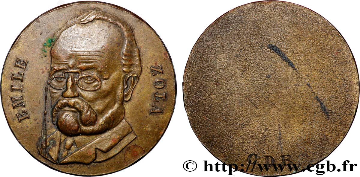 LITTÉRATURE : ÉCRIVAINS/ÉCRIVAINES - POÈTES Médaille, Emile Zola TTB