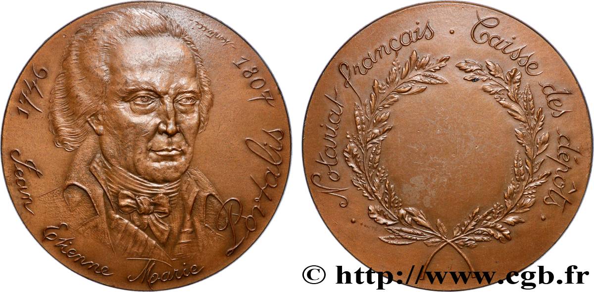 NOTAIRES DU XIXe SIECLE Médaille, Portalis, Caisse des dépôts AU