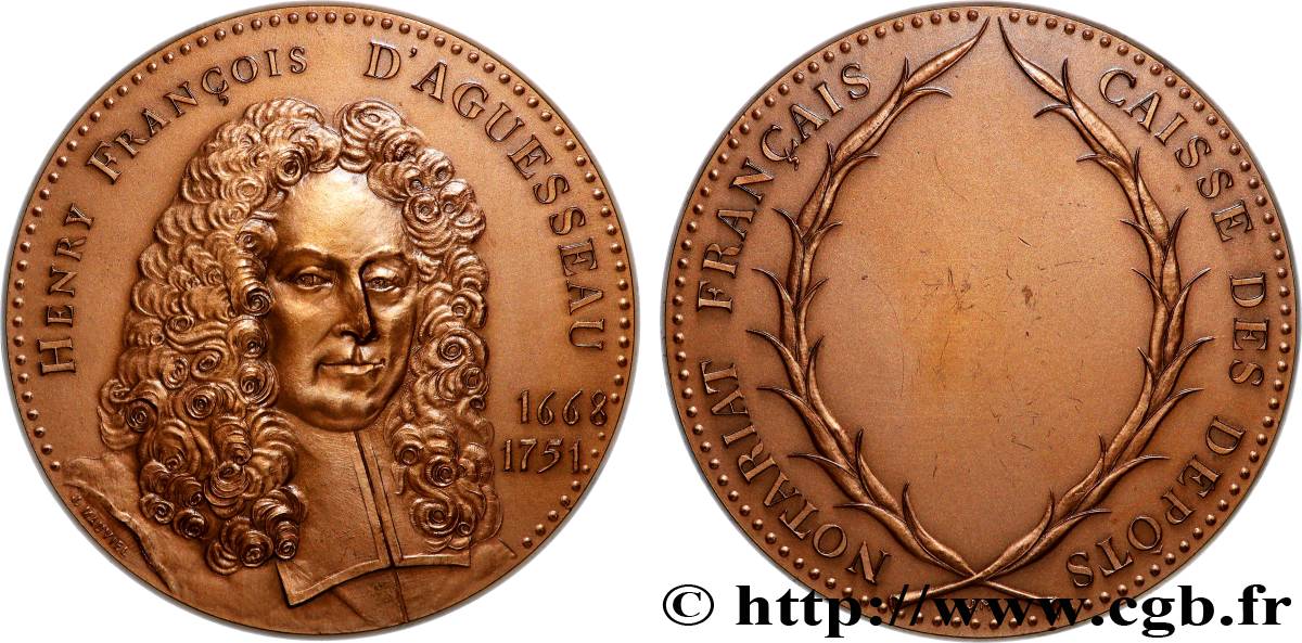 NOTAIRES DU XIXe SIECLE Médaille, Aguesseau, Caisse des dépôts TTB+