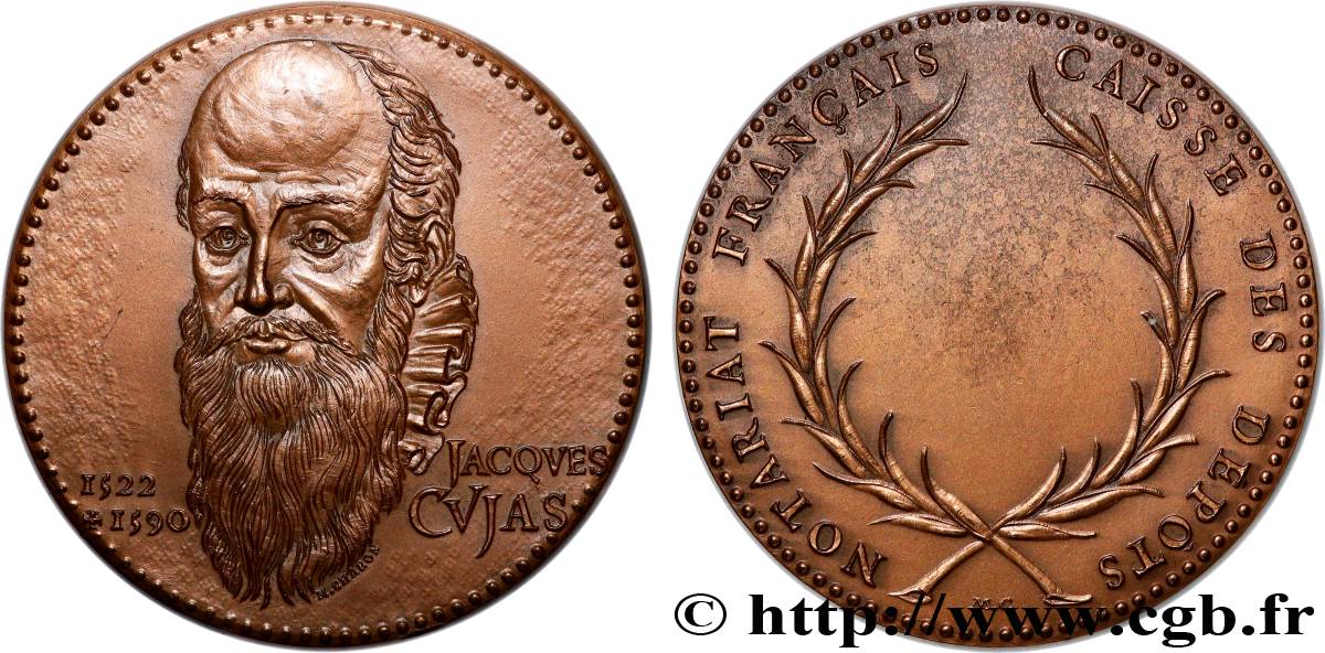 NOTAIRES DU XIXe SIECLE Médaille, Jacques Cujas, Notariat français, caisse des dépôts TTB+