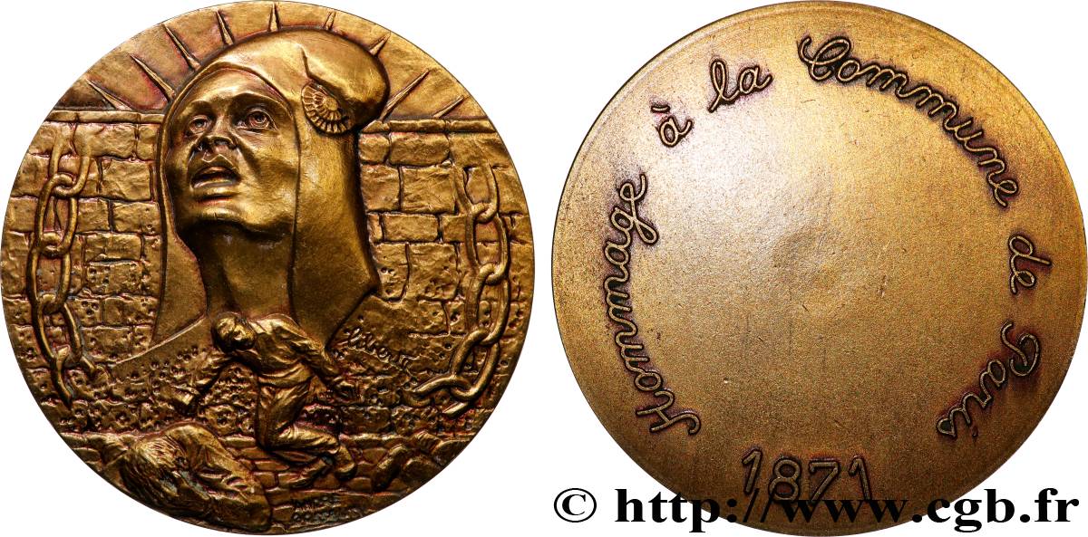 COMMUNE (LA) TROISIÈME RÉPUBLIQUE Médaille, Hommage à la Commune de Paris TTB+