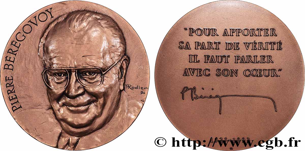 V REPUBLIC Médaille, Pierre Beregovoy MS