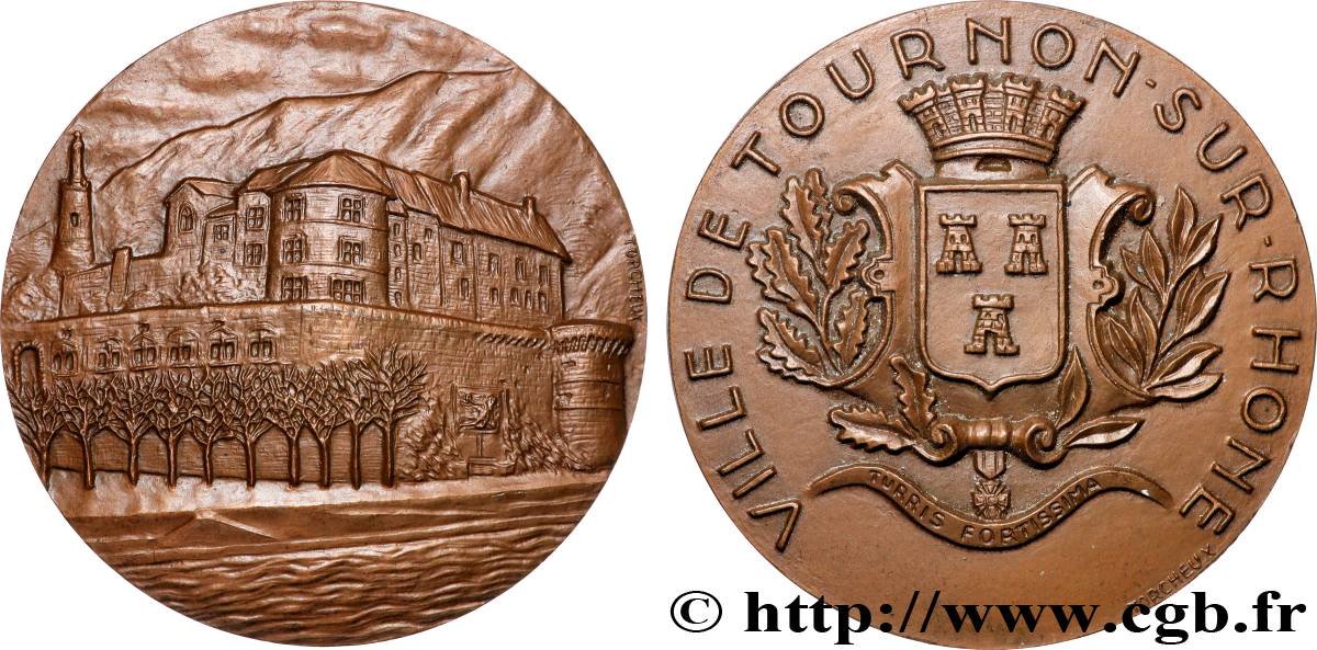 CINQUIÈME RÉPUBLIQUE Médaille, Ville de Tournon sur Rhône TTB+