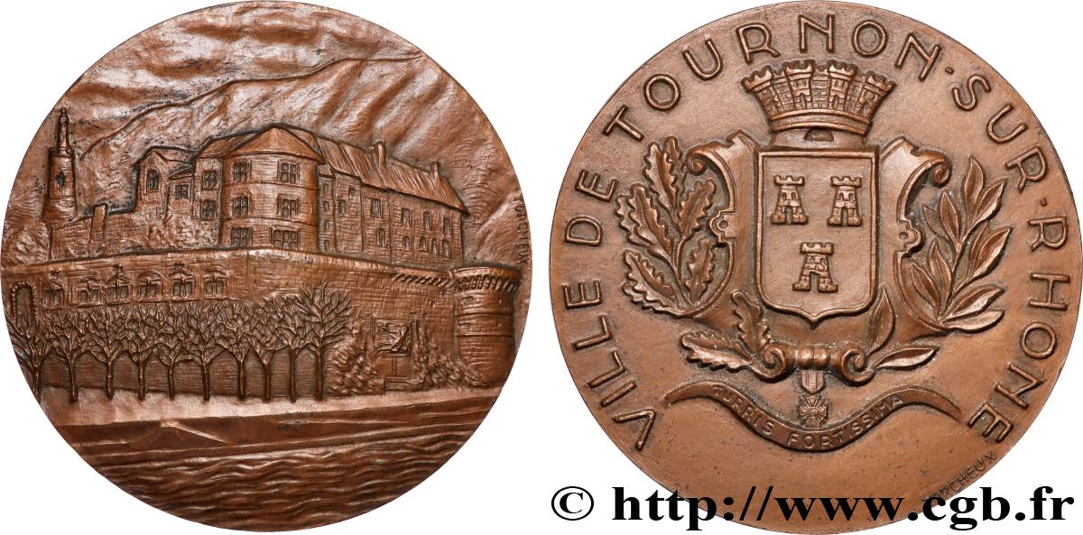 CINQUIÈME RÉPUBLIQUE Médaille, Ville de Tournon sur Rhône TTB+