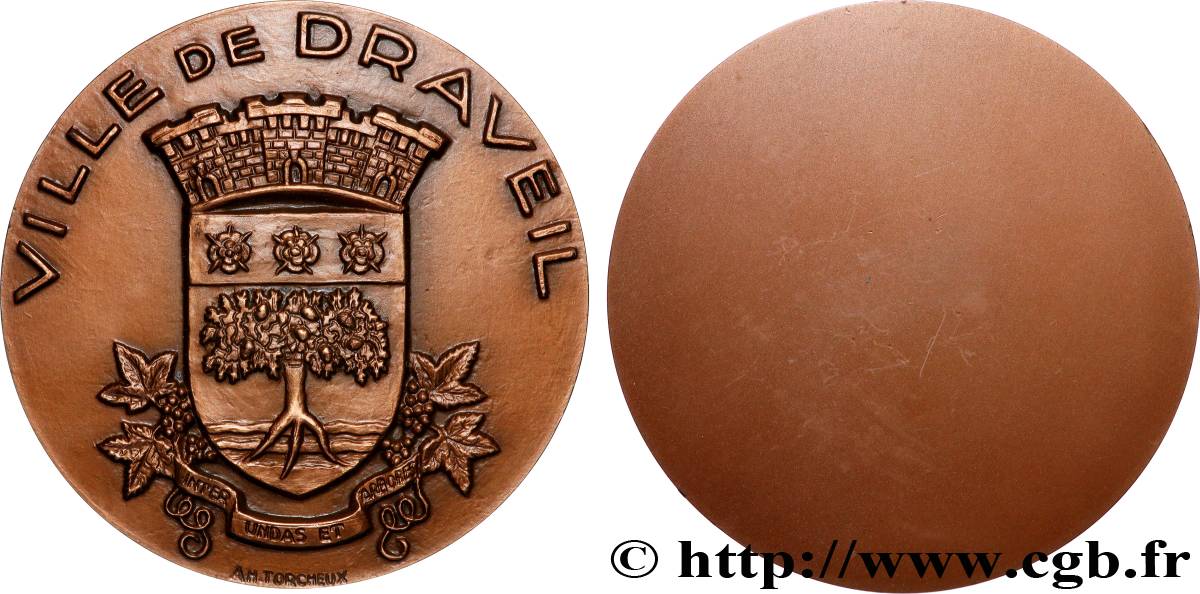 CINQUIÈME RÉPUBLIQUE Médaille, Ville de Draveil TTB+