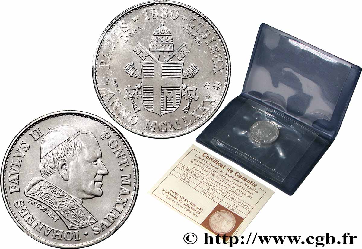 JEAN-PAUL II (Karol Wojtyla) Médaille, Visite à Lisieux MS