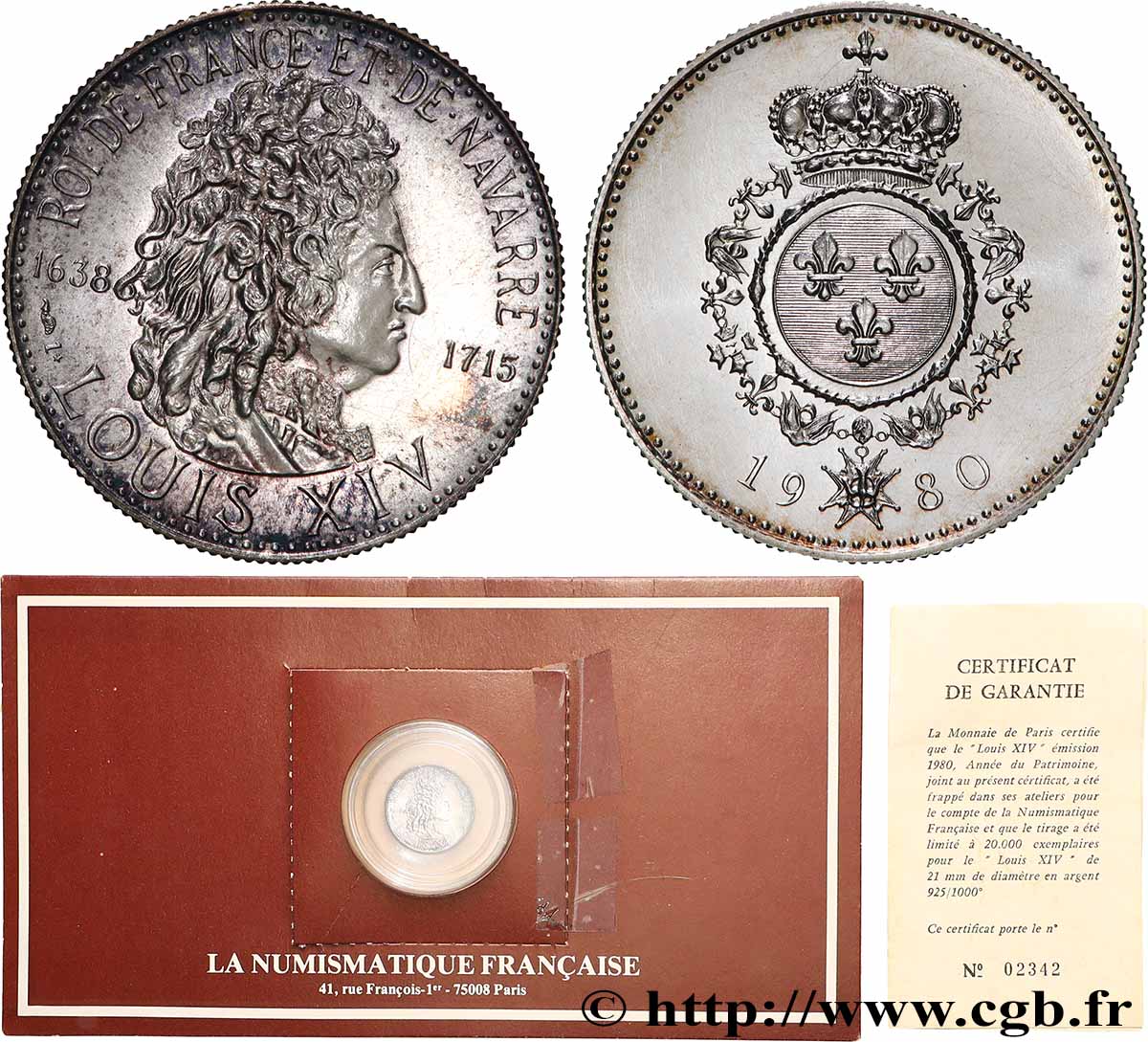 V REPUBLIC Médaille, Louis XIV AU