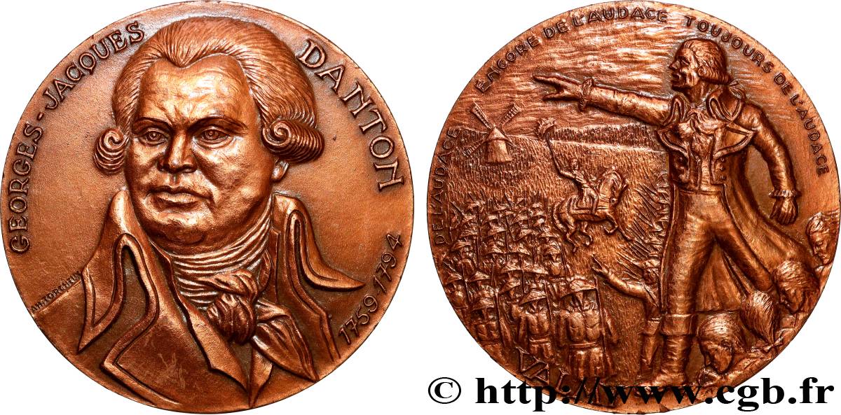 FUNFTE FRANZOSISCHE REPUBLIK Médaille, Georges Jacques Danton fVZ