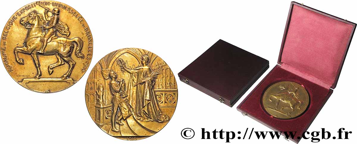 BELGIUM - KINGDOM OF BELGIUM - ALBERT I Médaille, Exposition Universelle de Bruxelles XF