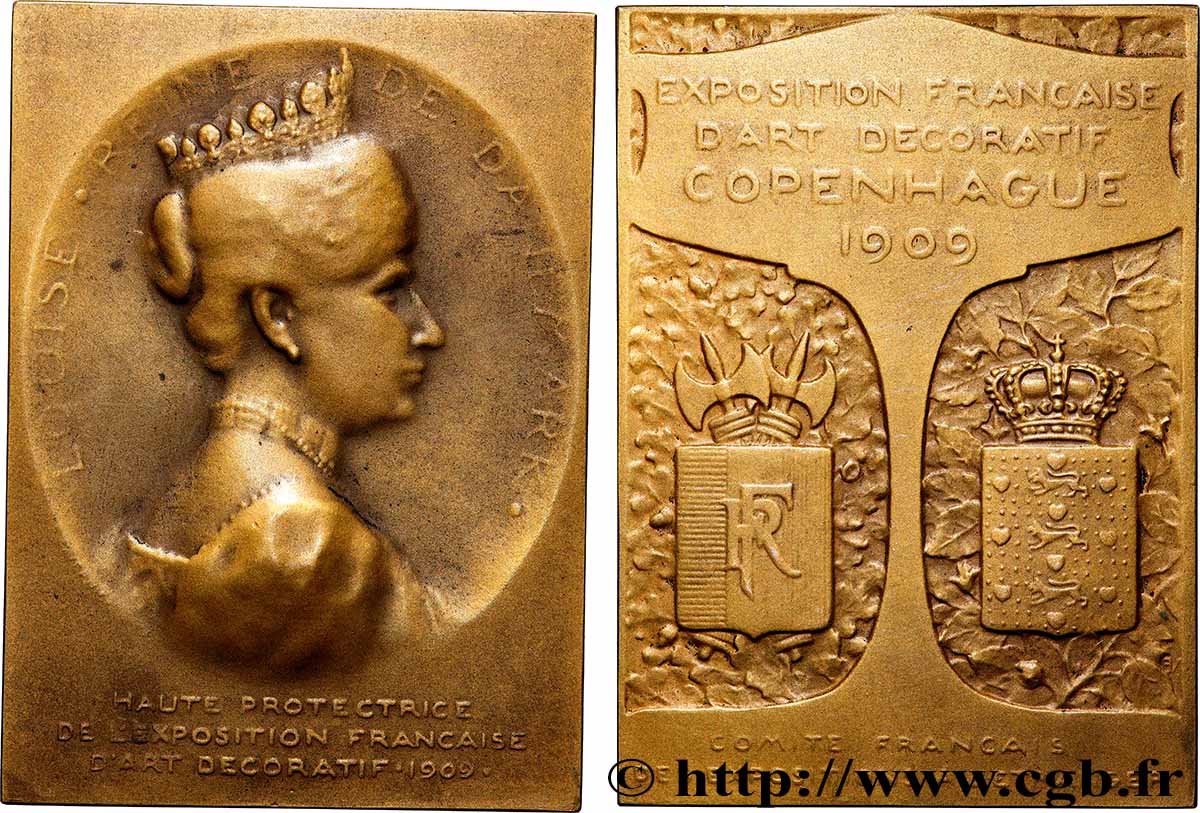 DANEMARK - ROYAUME DE DANEMARK - FRÉDÉRIC VIII Plaquette, Exposition française d’art décoratif TTB