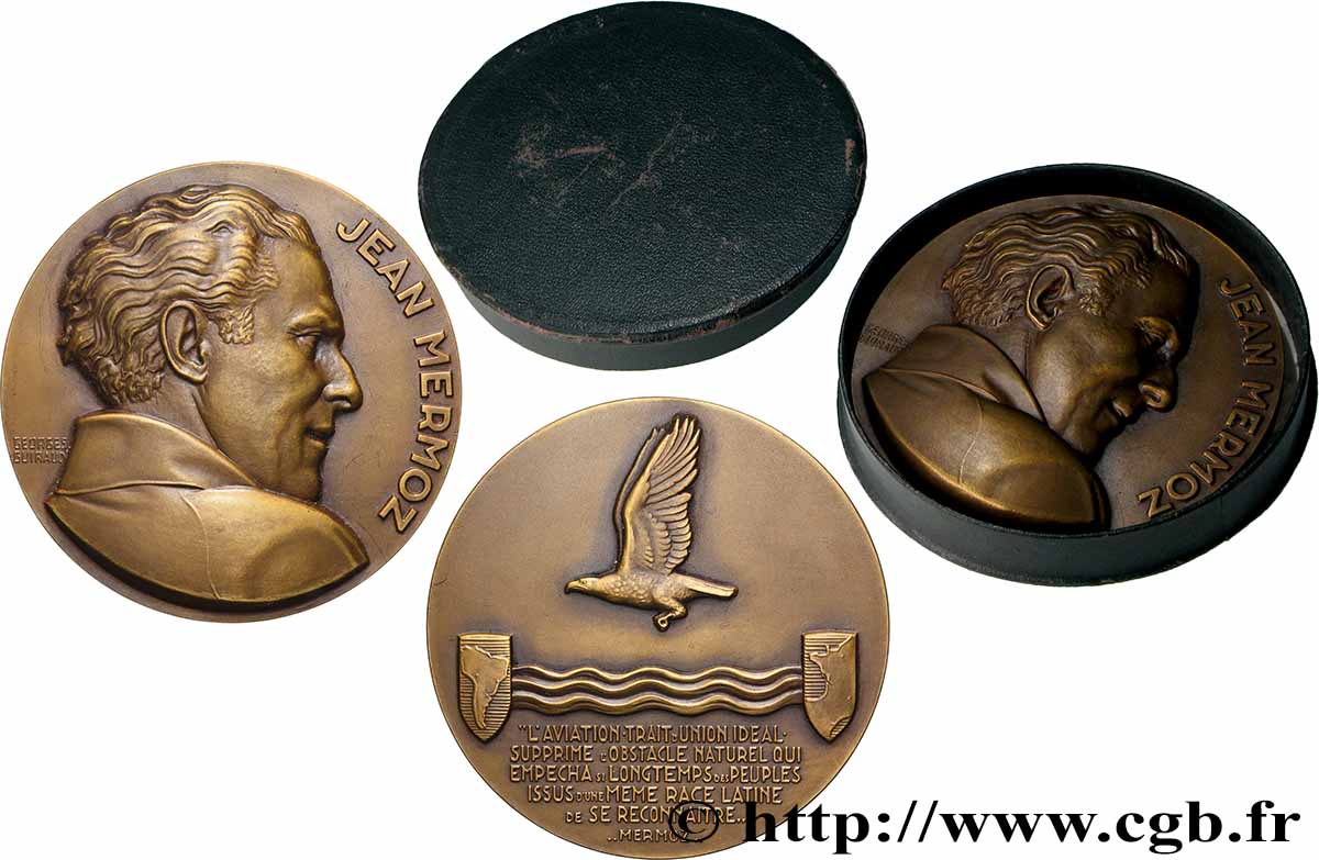 CINQUIÈME RÉPUBLIQUE Médaille,  Jean Mermoz TTB+