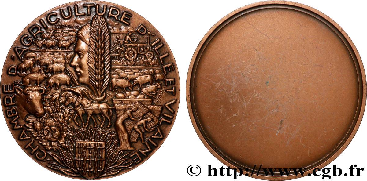 QUINTA REPUBBLICA FRANCESE Médaille, Chambre d&nbsp;agriculture d&nbsp;Ille-et-Vilaine SPL/q.SPL