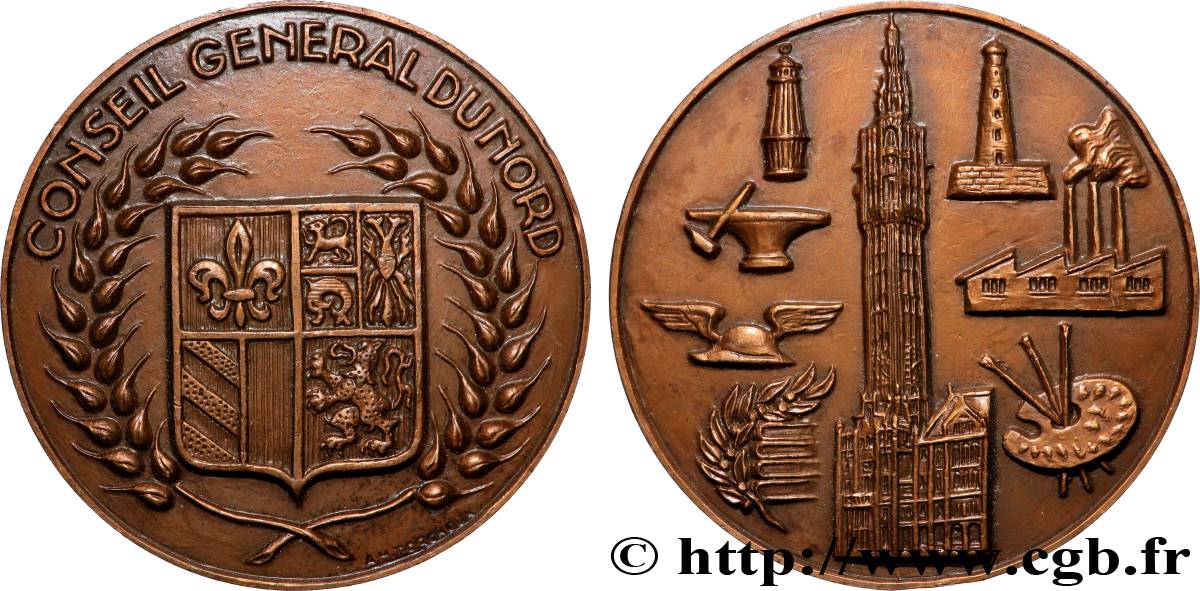 CINQUIÈME RÉPUBLIQUE Médaille, Conseil général du Nord SUP