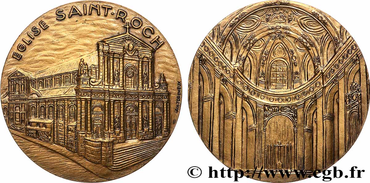V REPUBLIC Médaille, Église Saint-Roch AU