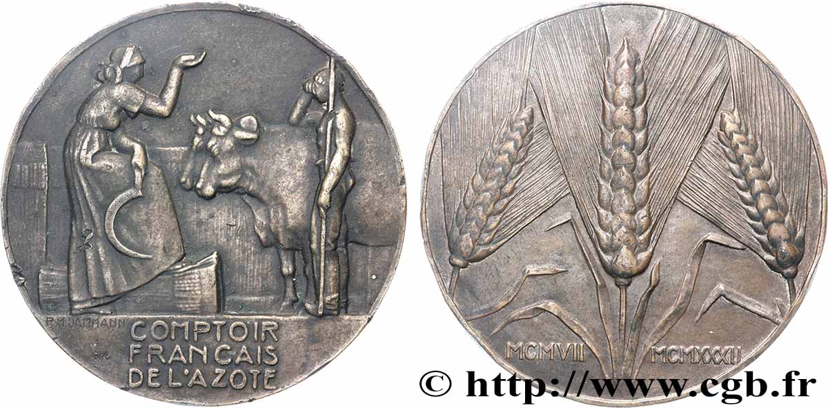 TROISIÈME RÉPUBLIQUE Médaille, Comptoir française de l’Azote TB+