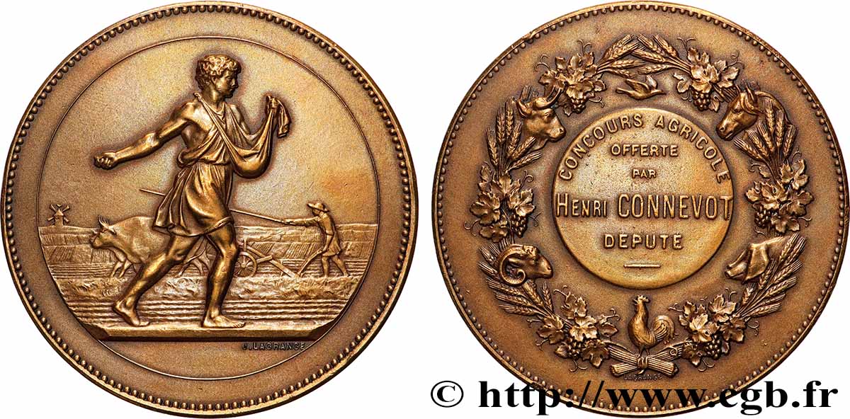 III REPUBLIC Médaille, Concours agricole AU