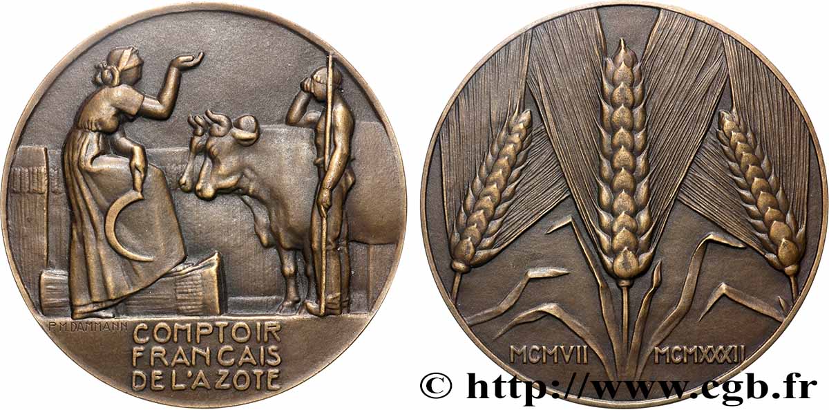 III REPUBLIC Médaille, Comptoir française de l’Azote AU