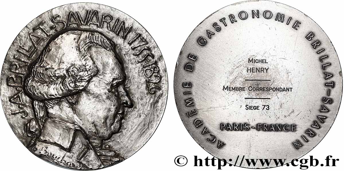 V REPUBLIC Médaille, Académie de gastronomie Brillat - Savarin AU