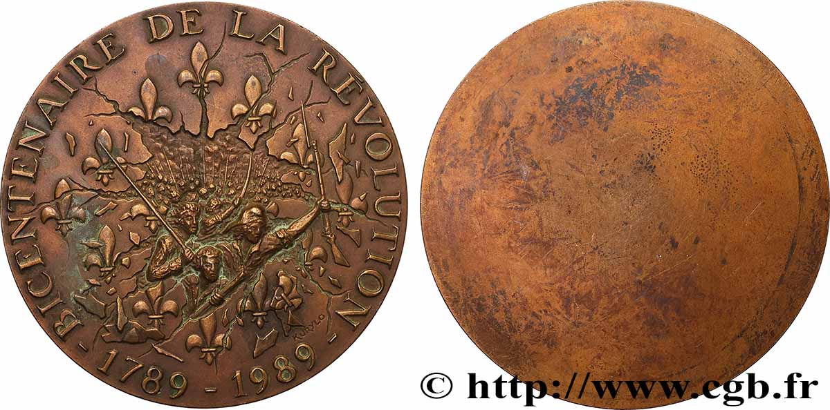 GEDENKMÜNZEN VON MONNAIE DE PARIS Médaille, Bicentenaire de la révolution française fVZ