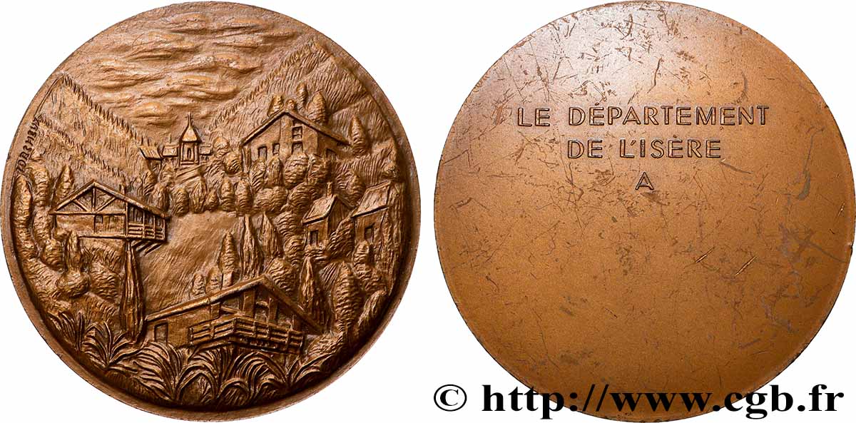 CINQUIÈME RÉPUBLIQUE Médaille, Département de l’Isère SUP/TTB+