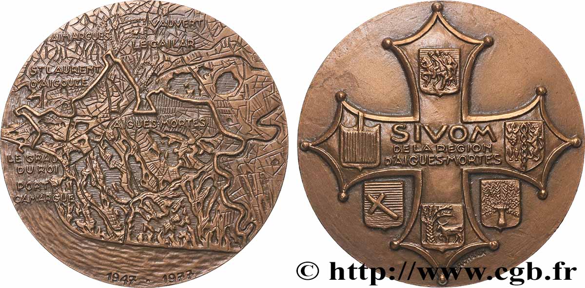 CINQUIÈME RÉPUBLIQUE Médaille, SIVOM de la région d’Aigues Mortes SUP