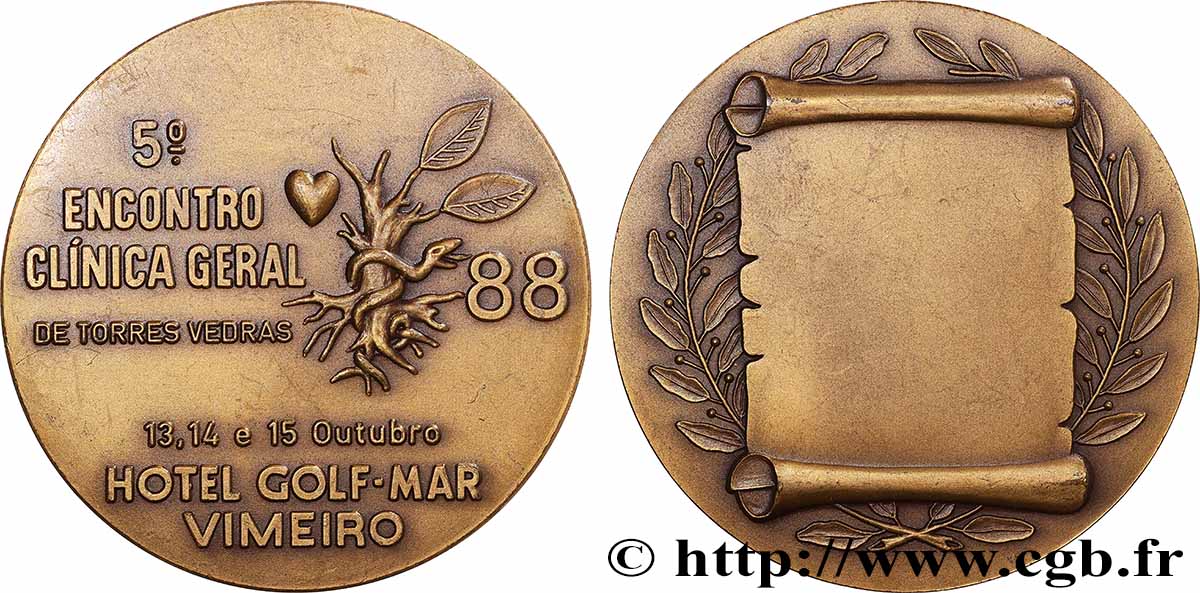 PORTUGAL Médaille, 5e réunion clinique générale, n° 50 TTB+