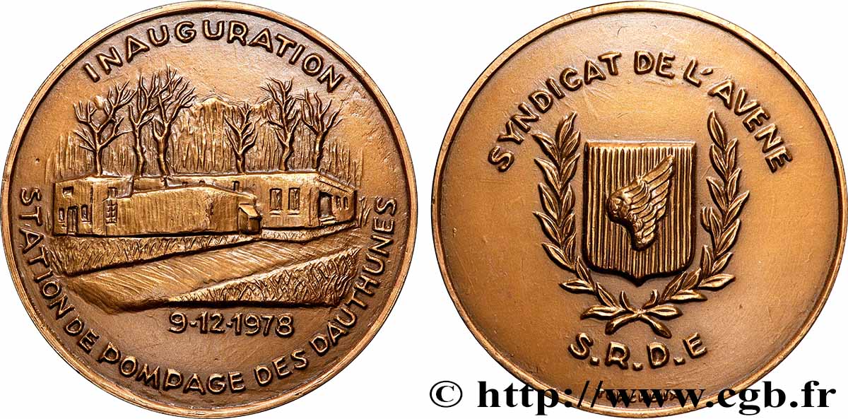 CINQUIÈME RÉPUBLIQUE Médaille, Inauguration de la station de pompage des Dauthunes SUP