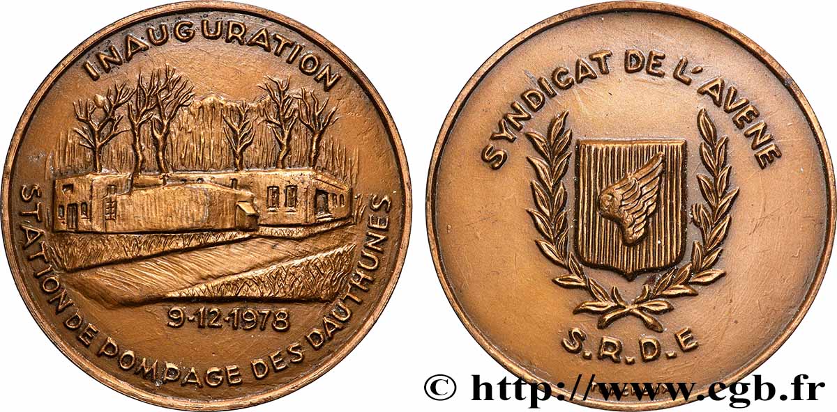 CINQUIÈME RÉPUBLIQUE Médaille, Inauguration de la station de pompage des Dauthunes SUP