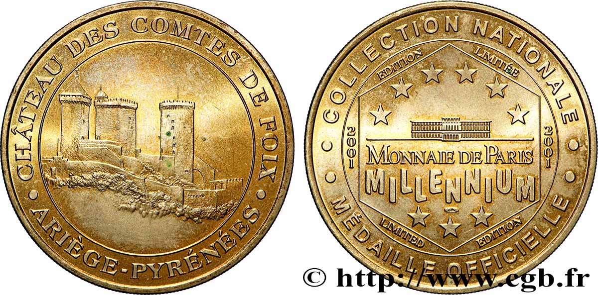 TOURISTIC MEDALS Médaille, Château de Foix, Ariège fVZ
