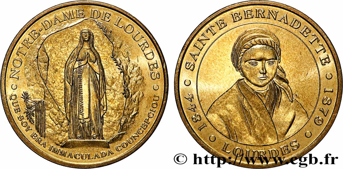 MÉDAILLES TOURISTIQUES Médaille touristique, Notre Dame de Lourdes, Sainte Bernadette TTB+