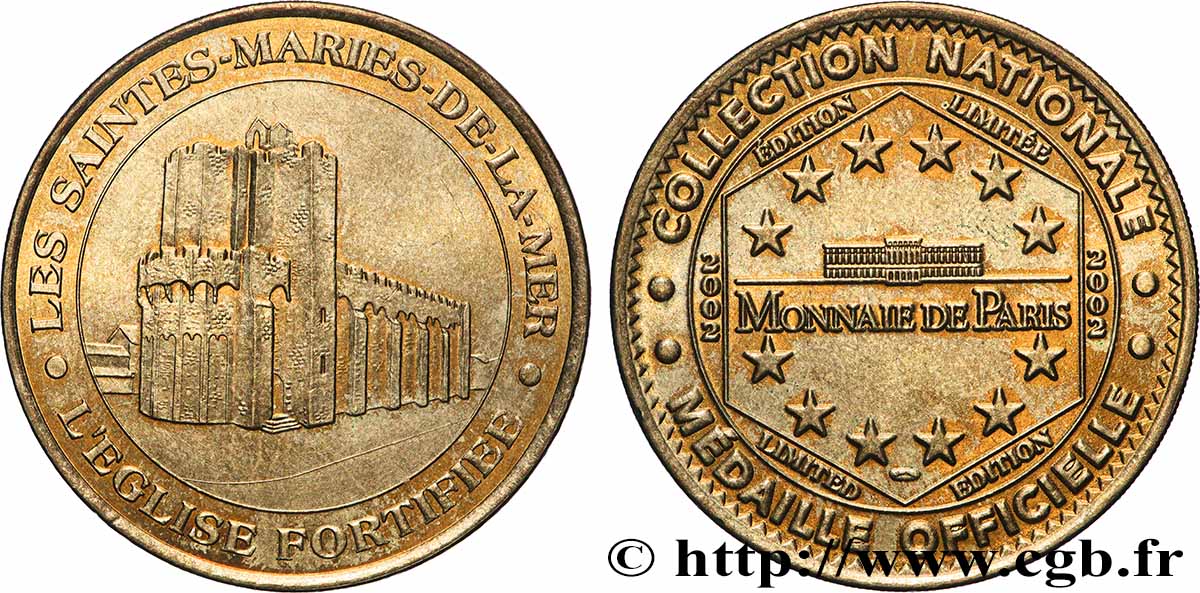 MÉDAILLES TOURISTIQUES Médaille touristique, Église fortifiée de Saintes-Maries-de-la-Mer TTB+