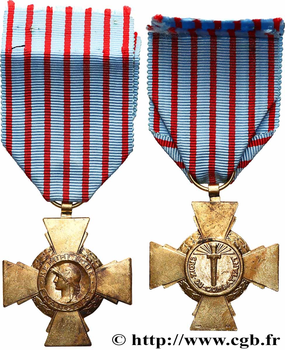 TROISIÈME RÉPUBLIQUE Croix du combattant TTB+