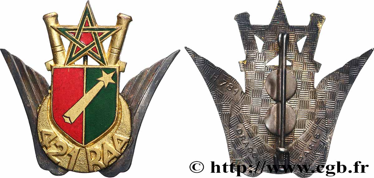 COLONIES ET DÉPARTEMENTS D OUTRE-MER Insigne, 421e régiment d artillerie TTB+